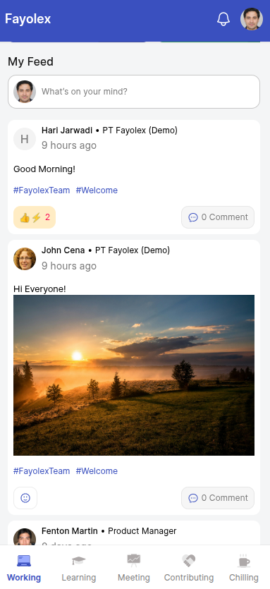 Home Page Feed
